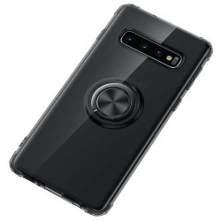 Galaxy S10 5G - Coque silicone-transparente-noir-ring