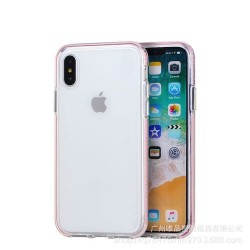 Iphone XR - Coque-Transparente-Contour rose