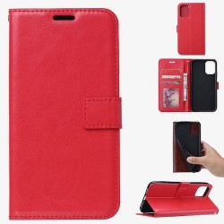 Galaxy A71-Etui portefeuille-Rouge