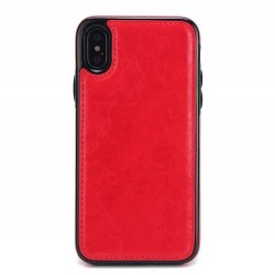 Iphone XR - Coque-Effet cuir-Rouge