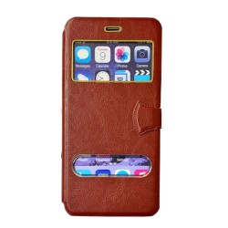 Iphone 6plus - 6Splus - Etui-Fenêtre-Brun