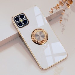 Iphone 13 - Coque silicone-anneau-blanc