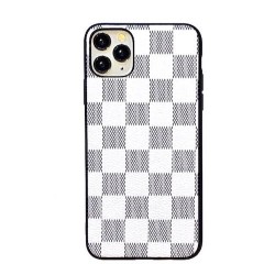 Iphone 13 Pro - Coque carrés blanc et gris
