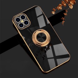 Iphone 13 Pro Max - Coque silicone-anneau-noir