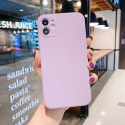 IPhone 13 Mini - Coque silicone-caméra-Mauve