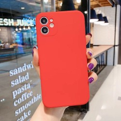 IPhone 13 Mini - Coque silicone-caméra-Rouge