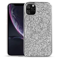 Iphone 11 - Coque-Anti choc-Strass-Argent