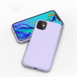 Coque iPhone 12 silicone couleur violet 