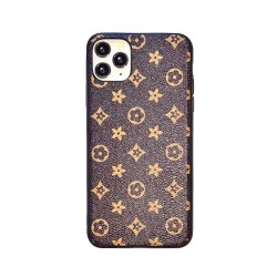 Iphone 13 - Coque-brun-fleurs