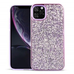 Iphone 11 - Coque-Anti choc-Strass-Violet