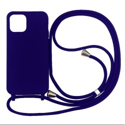 Iphone 13 Mini- Coque silicone-bleu-cordon