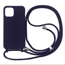 Iphone 13 Mini- Coque silicone-noir-cordon