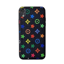 Iphone X - XS - Coque-Fleurs-Noir-Multicolore