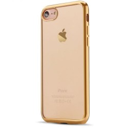 Iphone SE - 8 - 7 - Coque-Transparente-Bord doré