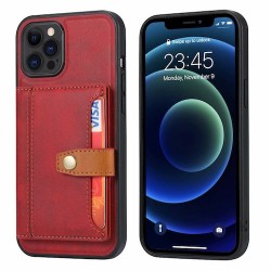 Iphone 14 Pro Max - Coque compartiment cartes - Rouge