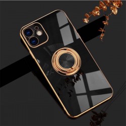 Iphone 14 - Coque silicone-anneau-noir