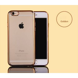 Iphone SE - 8 - 7 - Coque-Transparente-Bord doré Strass