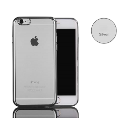 Iphone SE - 8 - 7 - Coque -Transparente-Bord argent strass