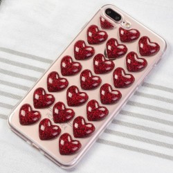 Iphone SE - 8 - 7 - Coque-Silicone-Coeur rouge