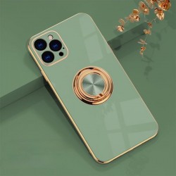 Iphone 14 Plus -  Coque silicone-anneau-Vert turquoise