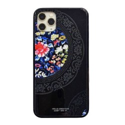 Iphone 11 Pro - Coque-Fleur-Noir