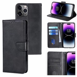 Iphone 15 Pro Max- Etui portefeuille-Noir