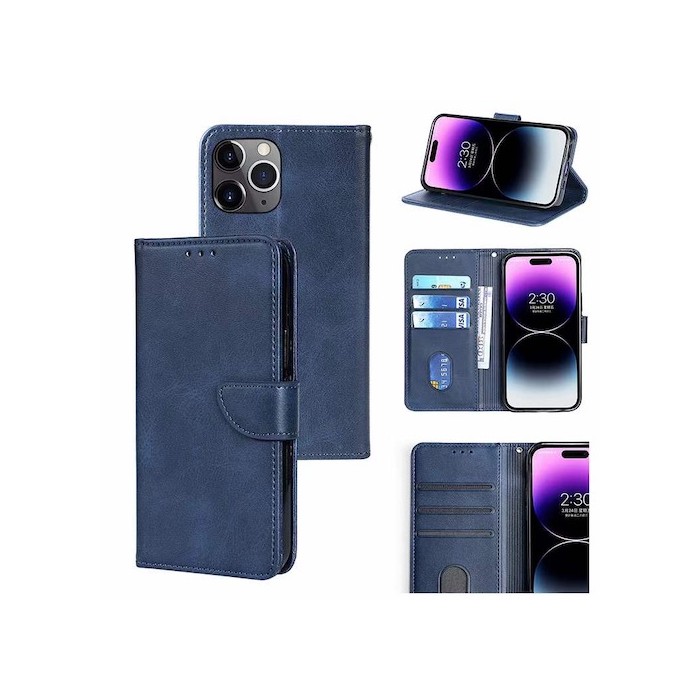 IPhone 15 Pro - Etui portefeuille-Bleu marine