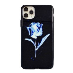 Iphone 11 Pro Max - Coque Fleur -Noir