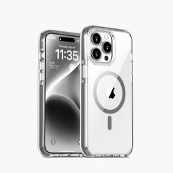 Iphone 15 Pro Max-Coque transparente magsafe-Bord Noir