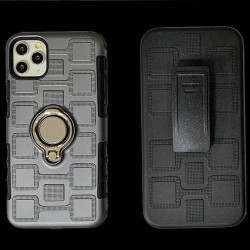 Iphone 11 Pro Max - Coque-Porte ceinture-Gris