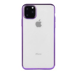Iphone 11 Pro Max -Coque-Transparent-Bord violet