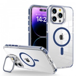 Iphone 17 Pro Max-Coque transparente magsafe-Bord bleu