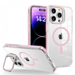 Iphone 17 Pro Max-Coque transparente magsafe-Bord rose