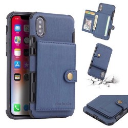 Iphone X - XS - Coque-Cartes-Bleu