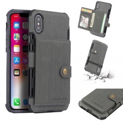 Iphone X - XS - Coque-Cartes-Gris