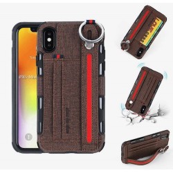 Iphone X - XS - Coque-Cartes-Brun