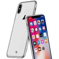 Iphone X - XS - Coque-Silicone-Transparent-Bord Argenté