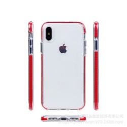Iphone X - XS - Coque-Transparent-Contour rouge