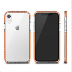 Iphone XS Max - Coque-Transparent-Contour orange