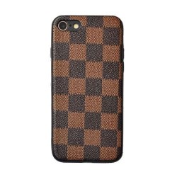 Iphone 8 plus - 7 plus - Coque-Carrés-Brun