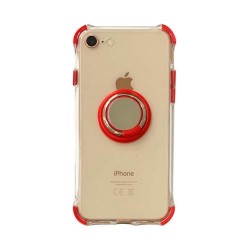 Iphone 8 plus - 7 plus - Coque-Transparente-Anneau-Rouge