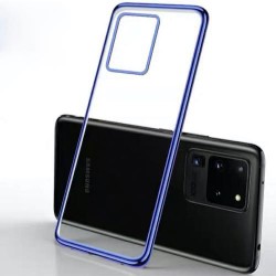 Galaxy S20 - Coque-Transparent-Bord bleu