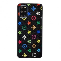 Galaxy S20 - Coque-Fleur-Noir-multicolore