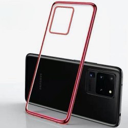 Galaxy S20 ultra - Coque transparente bord-rouge