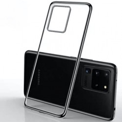 Galaxy S20 ultra - Coque-transparente-bord-argent