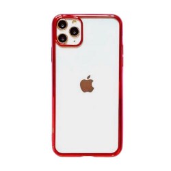 Iphone-11 - Coque-transparent-bord-Rouge