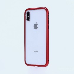 Iphone XS Max - Coque-Transparent-Bord rouge