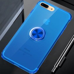 Iphone 8 plus - 7 plus - Coque-Anneau-Transparent bleu
