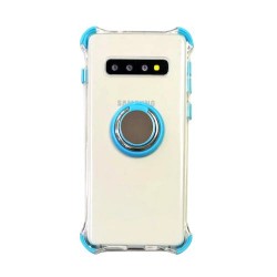Galaxy S10 - Coque silicone-transparente-ring-Bleu