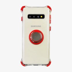 Galaxy S10 - Coque silicone transparente-ring-Rouge